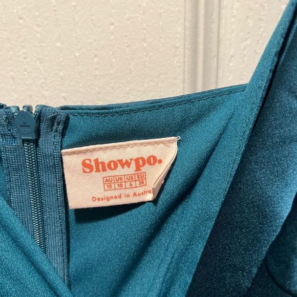 SHOWPO. CLOUD COVER DRESS IN TEAL SATIN - Picture 5 of 8